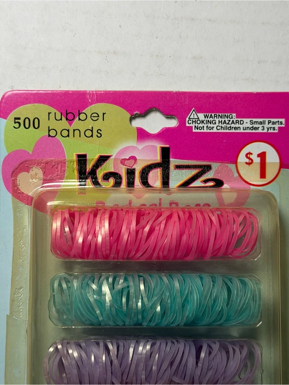 NEW NOS Deadstock Kidz 500 pc Colorful Rainbow Rubber Hair Ties Bands